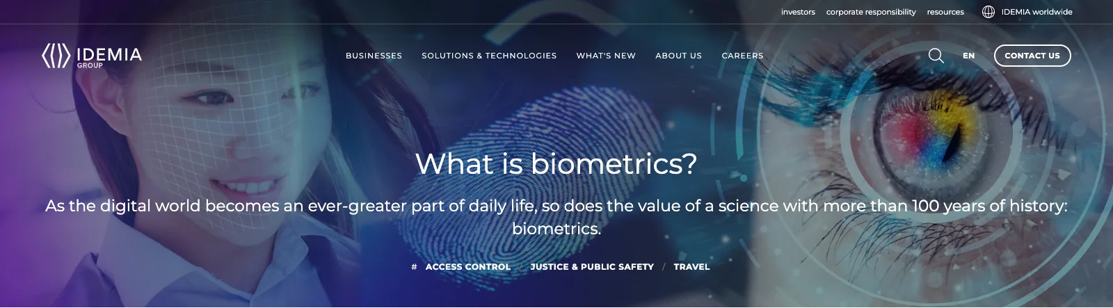 IDEMIA biometric authentication for enterprise workforce identity