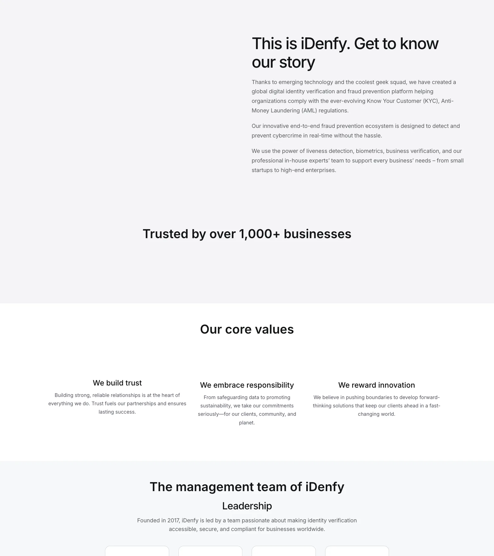 iDenfy company profile and customer base