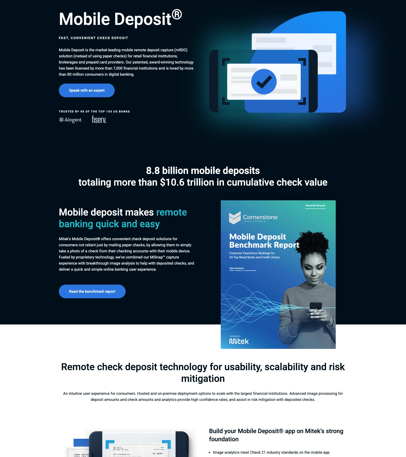 Mitek mobile deposit and ID capture SDK for banks